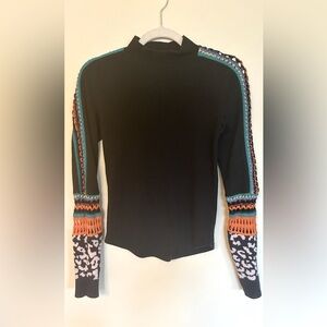 Women’s Free People Switch It Up Crochet Thermal Top Size Small